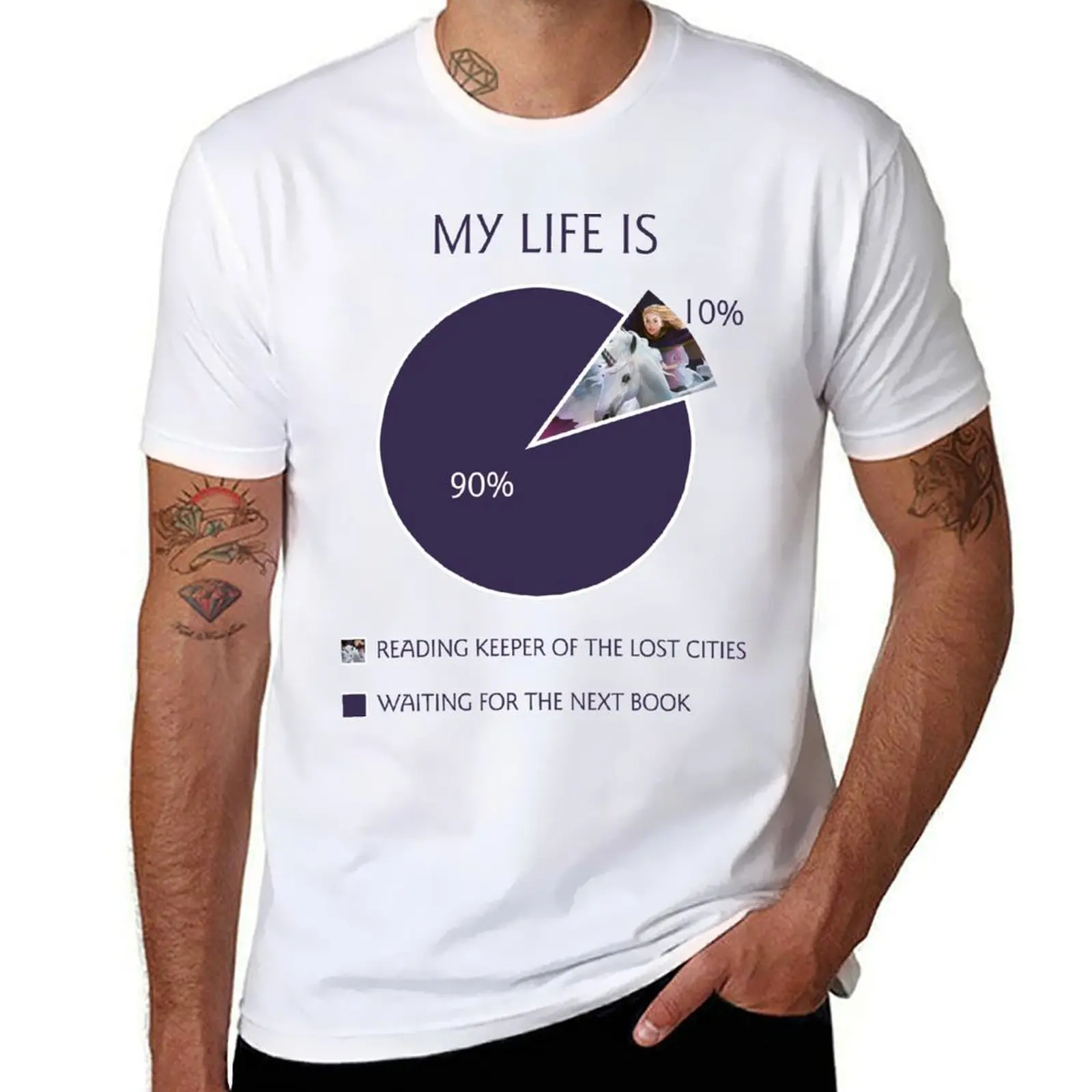 KOTLC Pie Chart T-shirt funnys Aesthetic clothing plain white t shirts men