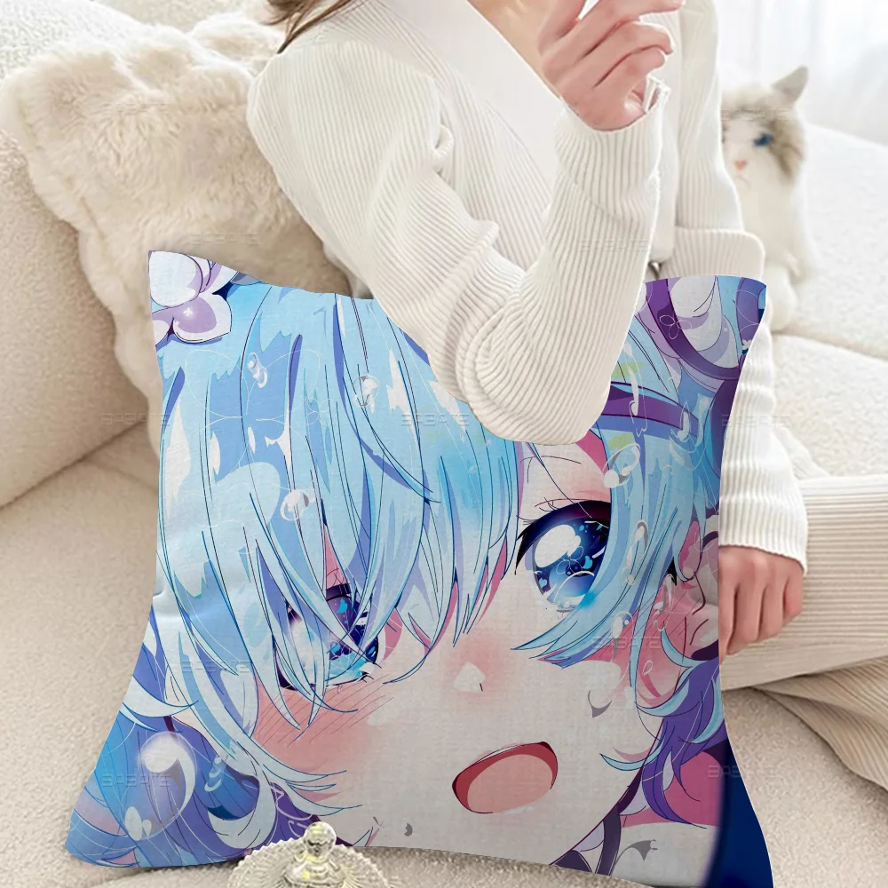 Anime Re Zero Rem Pillow Anime Pillow Sofa Bed Head Pillow Cover Cushion Cover 45x45 Cm Fashion