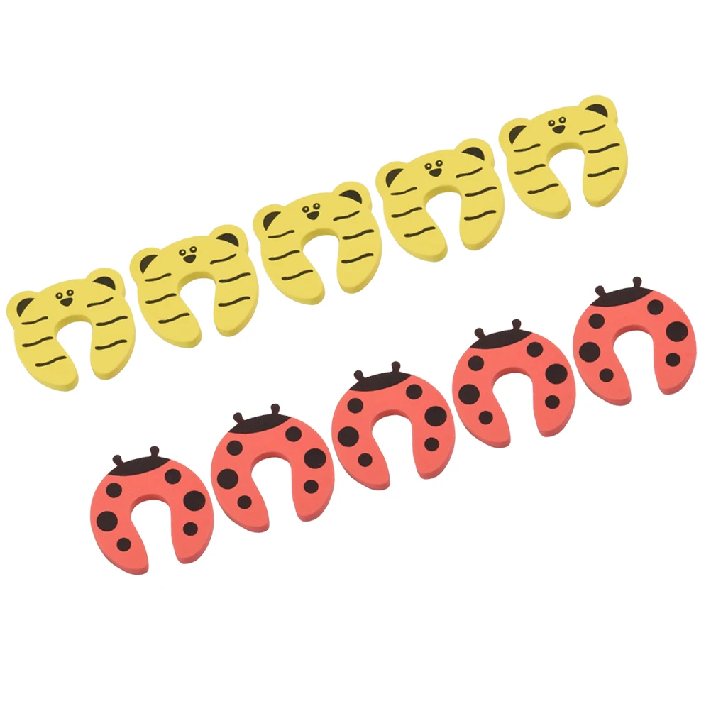 

10pcs Door Stopper Shield Cartoon Resistant Non Scratching Safe Finger Protector (50pcs Red Ladybug + 5pcs )