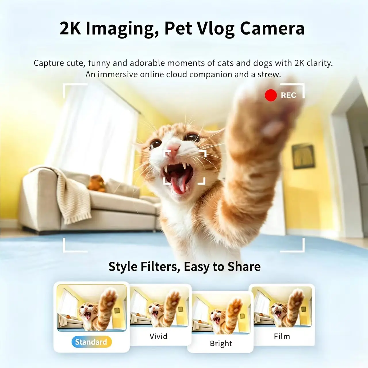 Enabot EBO SE2 Home Camera Robot for Dog Cat Baby 2K Wifi​ 2.4G 5G 360° Home Pet Camera Startlight Night Vision App Control
