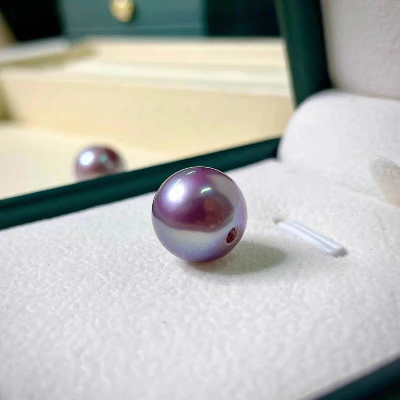 

AAAA Giant 10-11mm Natural South China Sea Real Tea Purple Lavender Round Bulk Pearl Half Hole