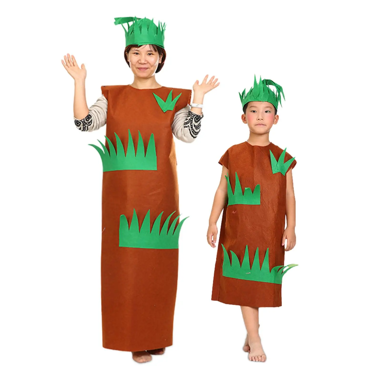 Grass Cosplay Costume Fashion Show Outfit for Themed Party Holidays Festival