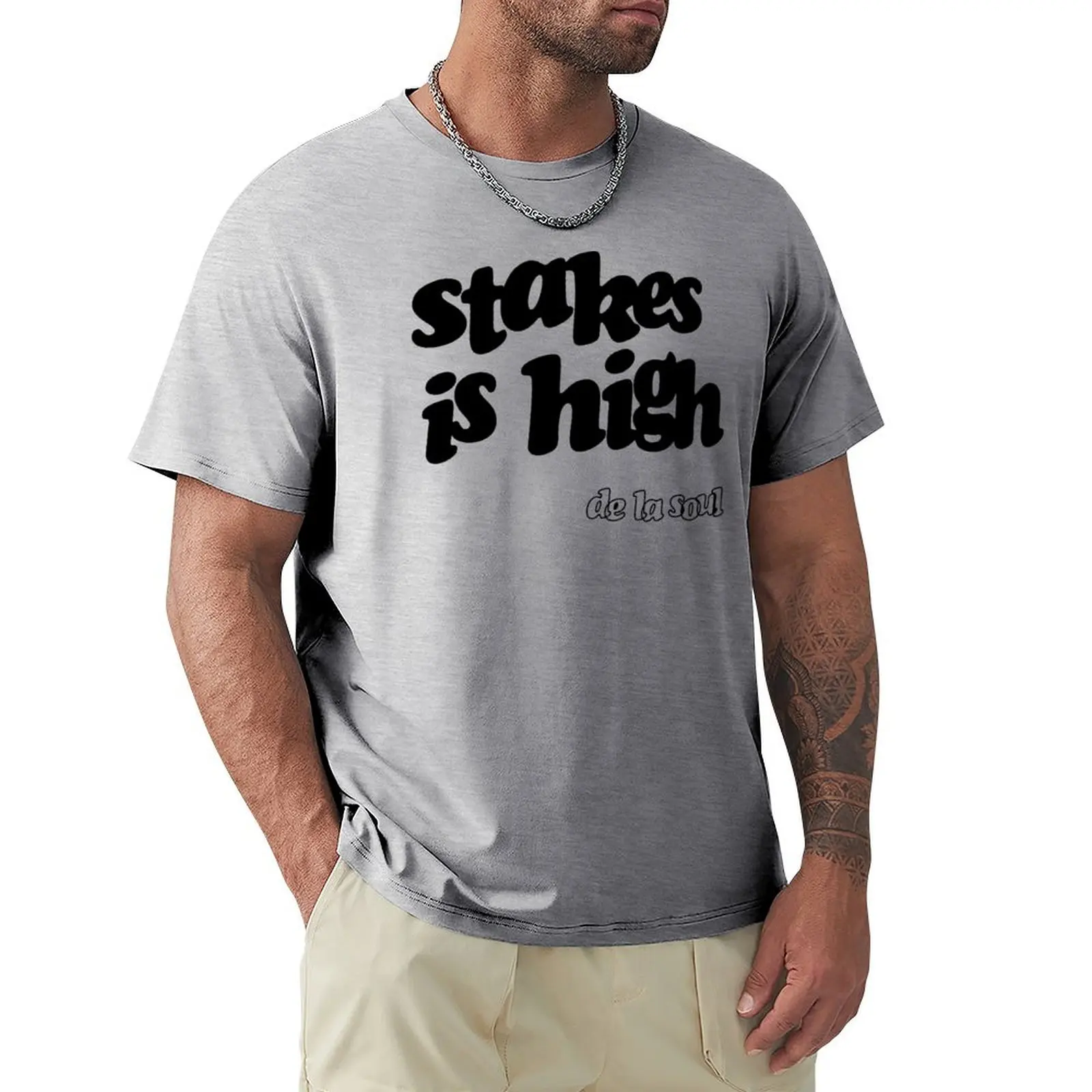 Stakes is High De La Soul T-Shirt korean fashion summer top boys whites sports fans Men's clothing