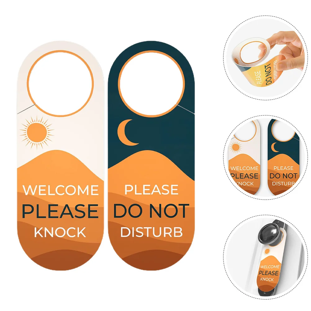 2 قطعة لا تزعج علامة الباب المغلفة ورقة مؤشر الخصوصية للفندق مكتب غرفة نوم غرفة الاجتماعات علامة معلقة مزدوجة الوجهين #2