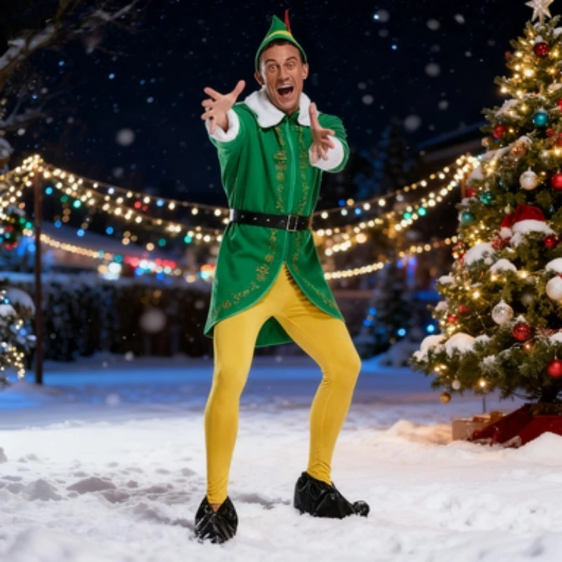 

2025 Christmas New Santa Claus Costume - Cute Elf Role Playing Adult Christmas Performance Costume