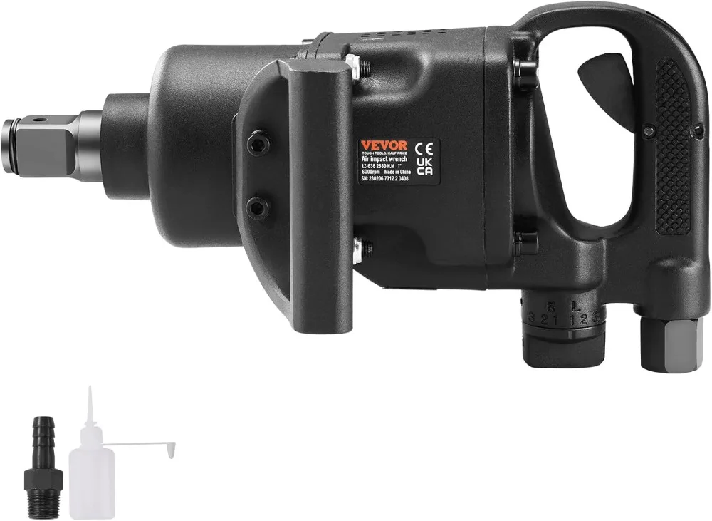 

1 Inch Air Impact Wrench 2730 ft-lbs Torque Pneumatic Impact Gun Heavy Duty with 2 Handles for Truck Repair