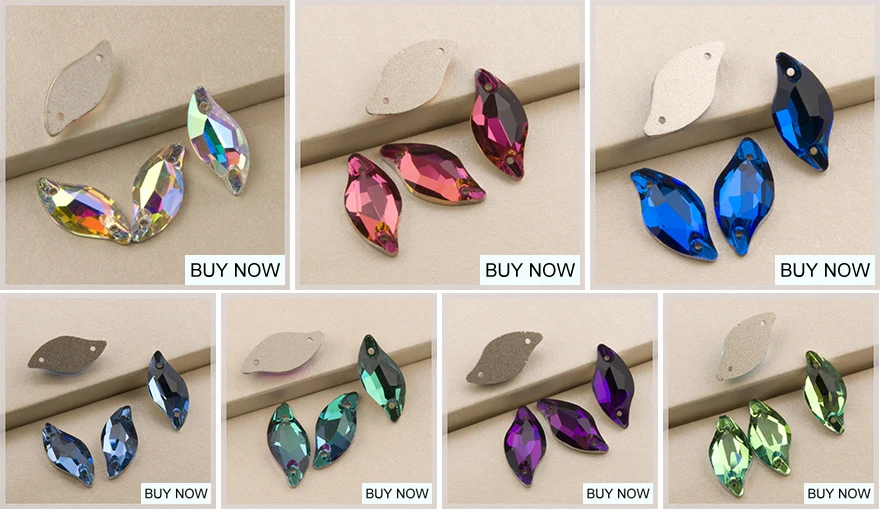 6A Beste Qualität Strass Blattförmige Kristall-Aufnähsteine Kristallglas-Nähperlen für Hochzeits- und Tanzkleider sowie Bekleidungsdesign – Detail 1