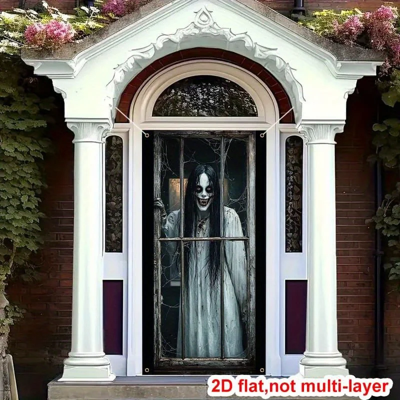 2D-Türbanner, Halloween – Langlebiges Polyestermaterial für Innen- und Außendekoration, geeignet für Spukhäuser. – Detail 4