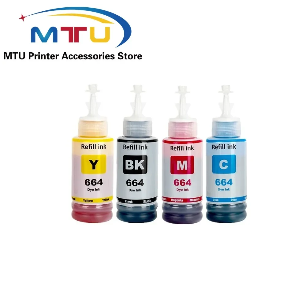 

1 комплект чернил для Epson Eco Tank L210 L220 L360 L380 L355 L365 L310 L130 L110 L350 L1300 L1455 многоразовые красящие чернила 664 T664