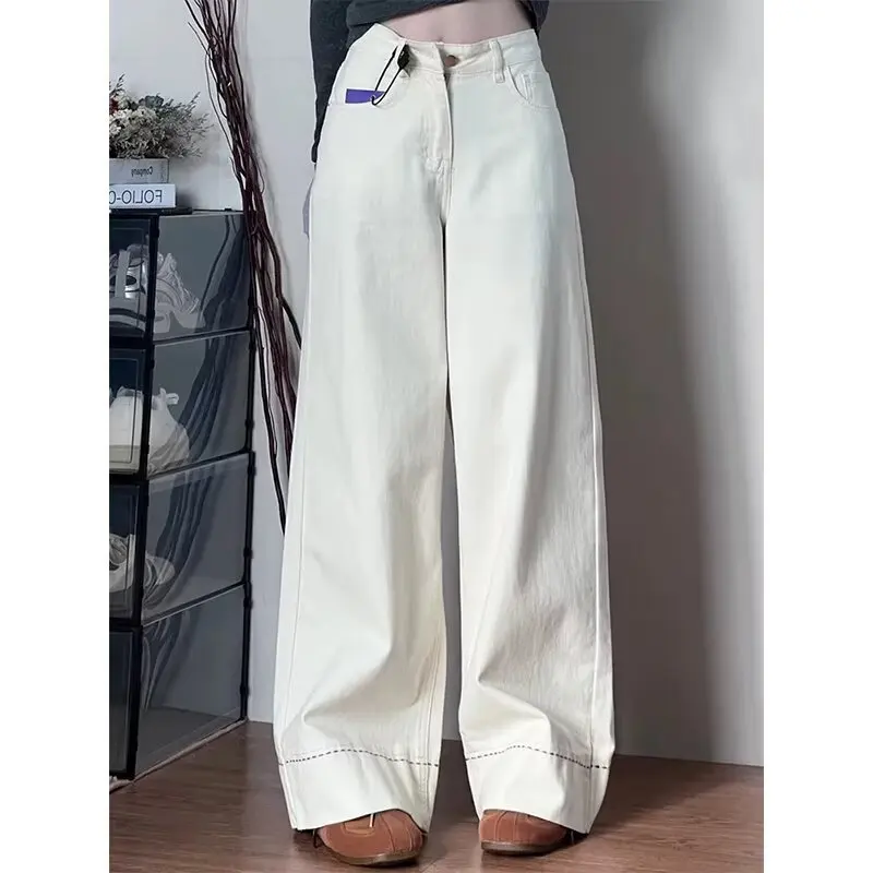 2025 خريف شتاء هاراجوكو شيك نمط ياباني مريح جينز دنيم فضفاض