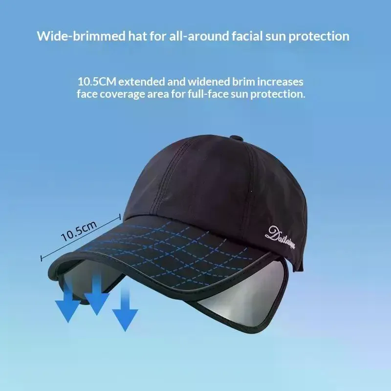 Summer Sun Hat For Women, Enlarged And Widened Brim, Outdoor Sports, Empty Top Duckbill Hat, Tied Ponytail Sun Hat