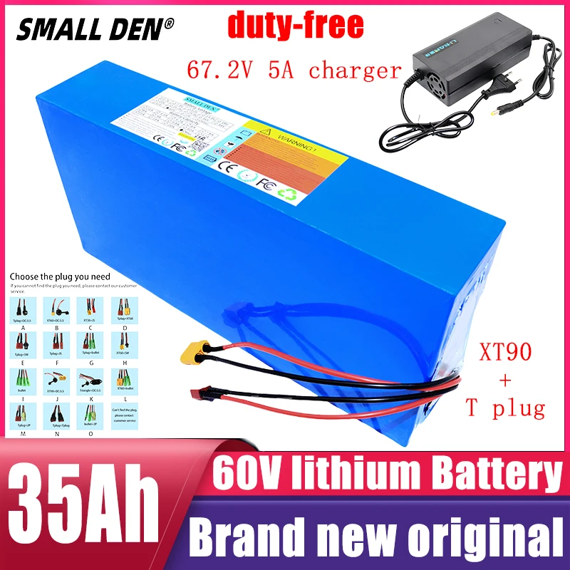 

60V 35Ah 21700 Lithium Battery Pack 16S7P 1000-3000W new High Power 67.2v Electric Bike Scooter Motorcycle Battery+5A Charger