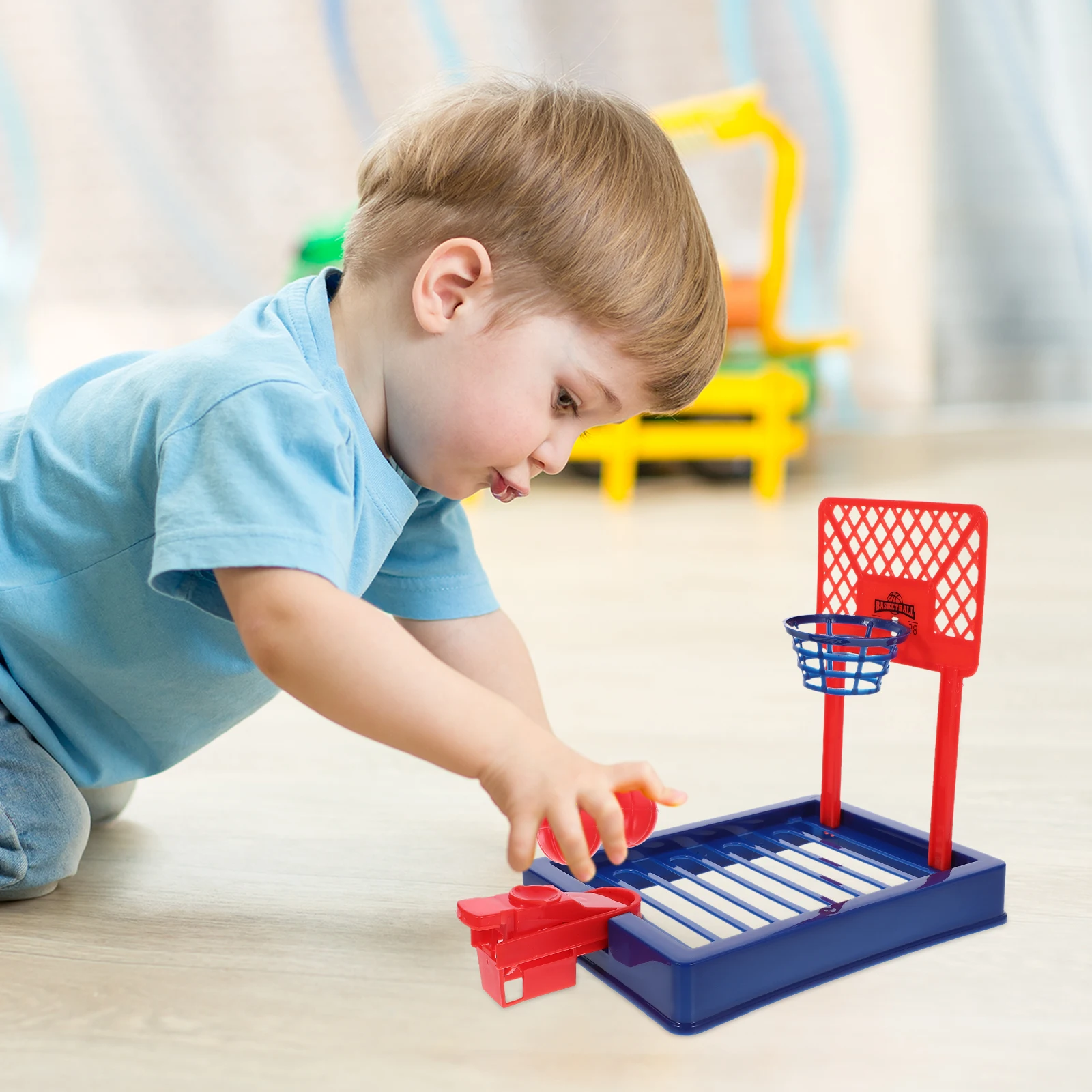 

1 set Mini Basketball Game Machine Portable Finger Shooting Toy for Kids Desktop Gift Red 4 Educational Interactive Sports