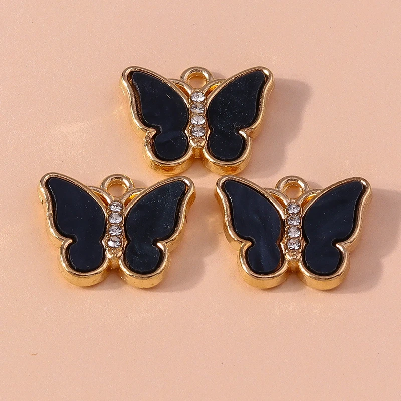Duarte 20 Teile/los Nette Bunte Emaille Tier Schmetterling Charms Anhänger für Schmuck Machen Ohrringe Halsketten DIY Handwerk Liefert – Detail 10