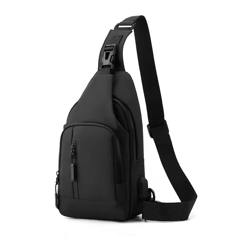 2024 New Trend Crossbody Leisure Men Party Travel Small Shoulder Multi-function Nylon Casual Chest Bags With Big Pockets Zipper