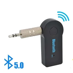 カーミュージック用ワイヤレストランシーバーアダプター,Bluetooth 5.0,a2dp auxヘッドセット受信,3.5mm