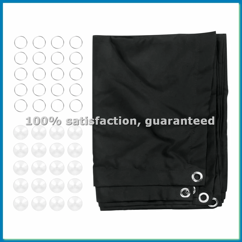 Temporary Blackout Blind Curtain For Window Adjustable Sucker Shade Drape Thermal Insulated Noise Reducing Panels-ABRM