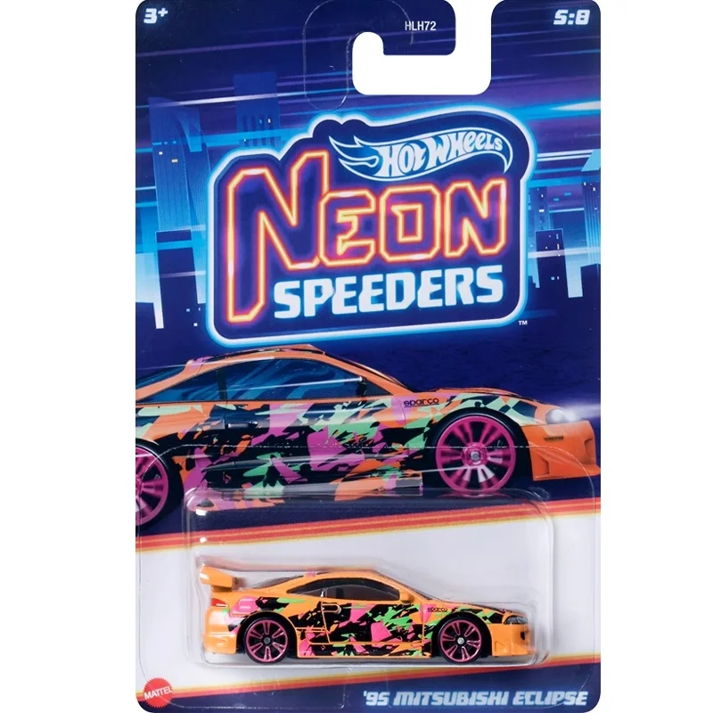2025 Новый набор автомобилей Hot Wheels Neon Speeders Series 8, Hlh72 B C D Rx-7 Datsun 510 1/64, литая под давлением модель автомобиля, коллекция игрушек, подарок