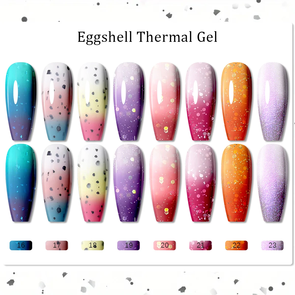 8-Piece Color-Changing Gel Nail Polish Set, Professional Salon-Grade Soak-Off Uv/Led Heat-Changing Gel Set, Long-Lasting Shiny Gel Nail Polish for over 28 Days, Suitable for DIY Nail Art and Nail Design