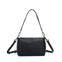Zency Genuine Leather Women's Shoulder Bag Casual Simple Crossbody Handbag Lady Alligator Small Vintage Top-handle Bags Winter