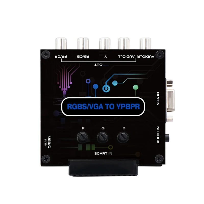 ABSQ-RGBS سكارت إلى VGA YPBPR محول اللون الفرق مكون محول الفيديو لنينتندو لوحدات تحكم الألعاب PS1 PS2