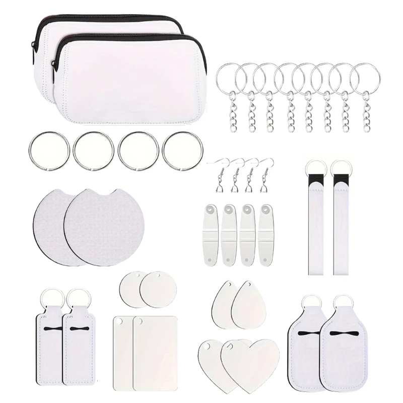 

38Pcs Christmas Sublimation Blanks Set for DIY Ornament and Seasonal Crafts
