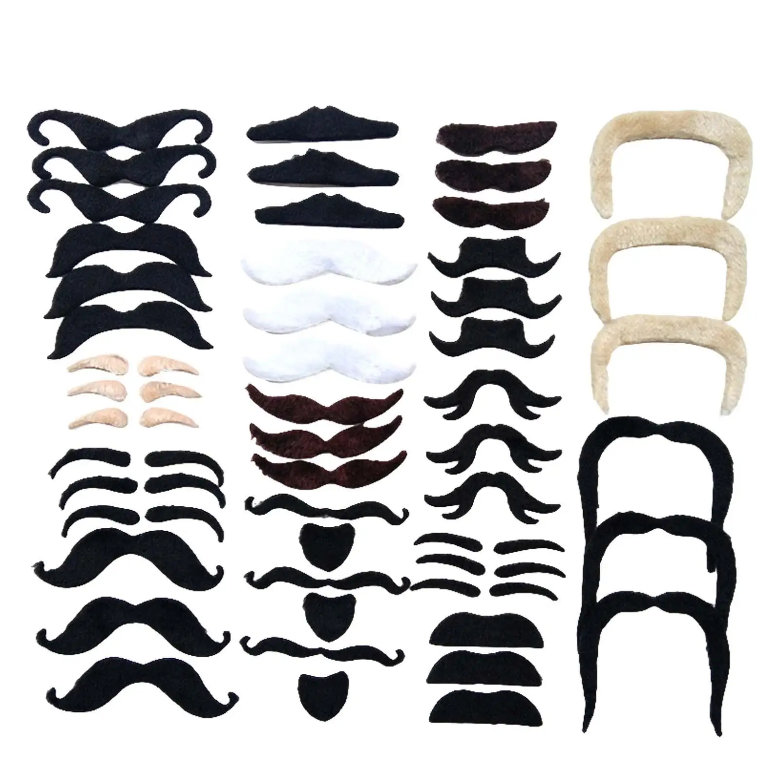 

Halloween 16 Styles Fake Moustache Artificial Beards Durable Novelty Multipurpose Costume Accessories for Masquerade Party