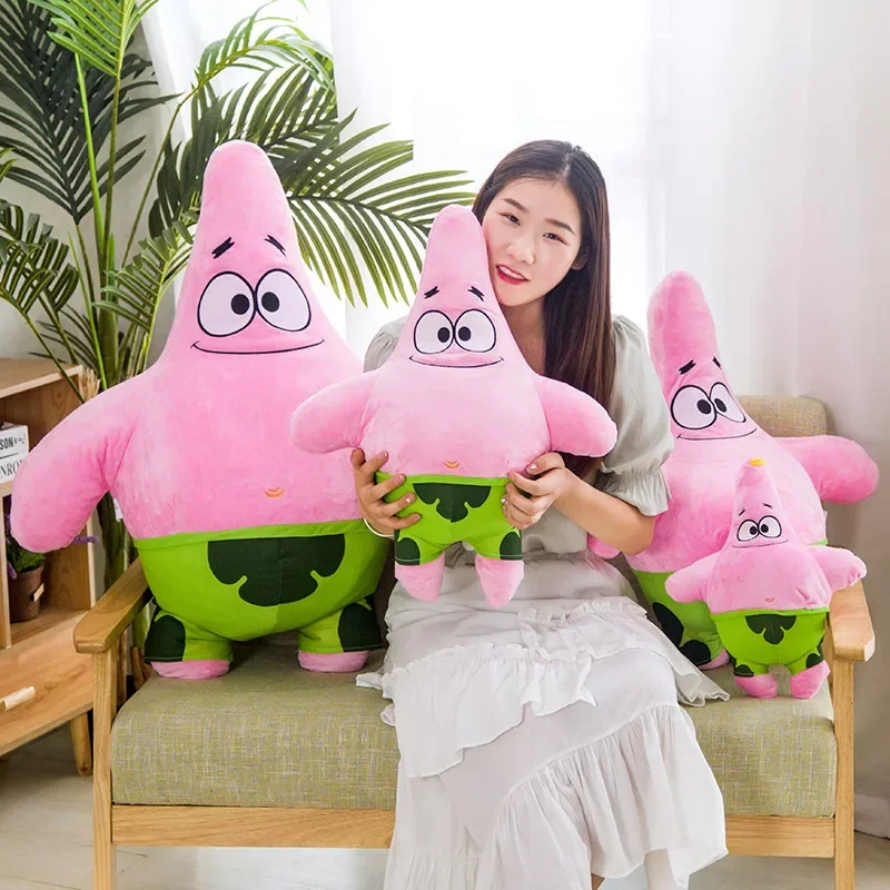 Big Size Cute SpongeBob Patrick Star Plush Toy Very Soft Hug Pillow Stuffed Cartoon Anime Plushies Kawaii Doll Xmas Gifts