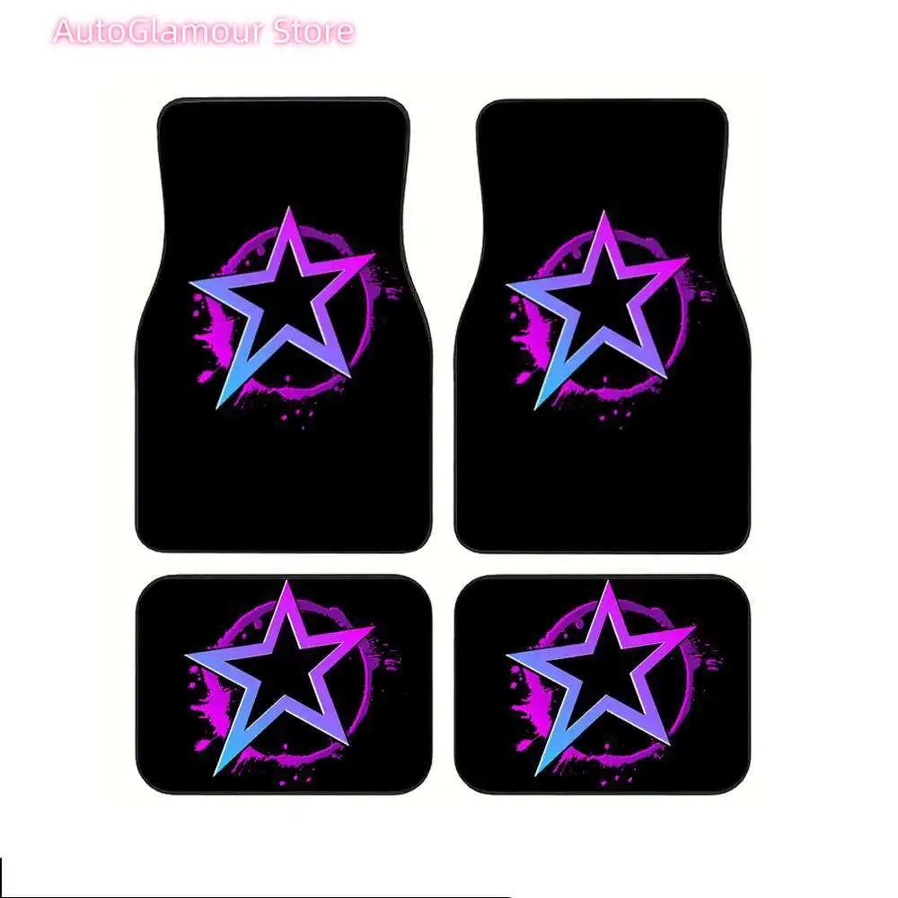 Set of 4 Car Mats Featuring a Gradient Minimalist Star Design, Built to Last, Compatible with Different Truck And SUV Models,