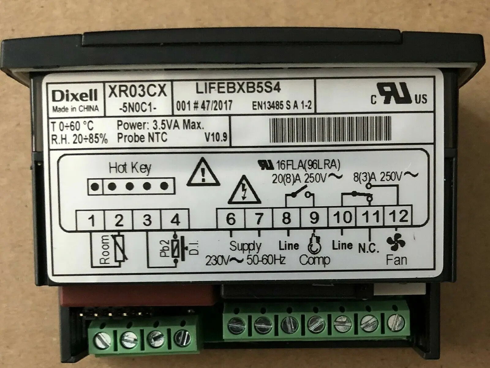 Dixell XR03CX-5N0C1 Digital Thermostat Controller Auxiliary For Refrigerating