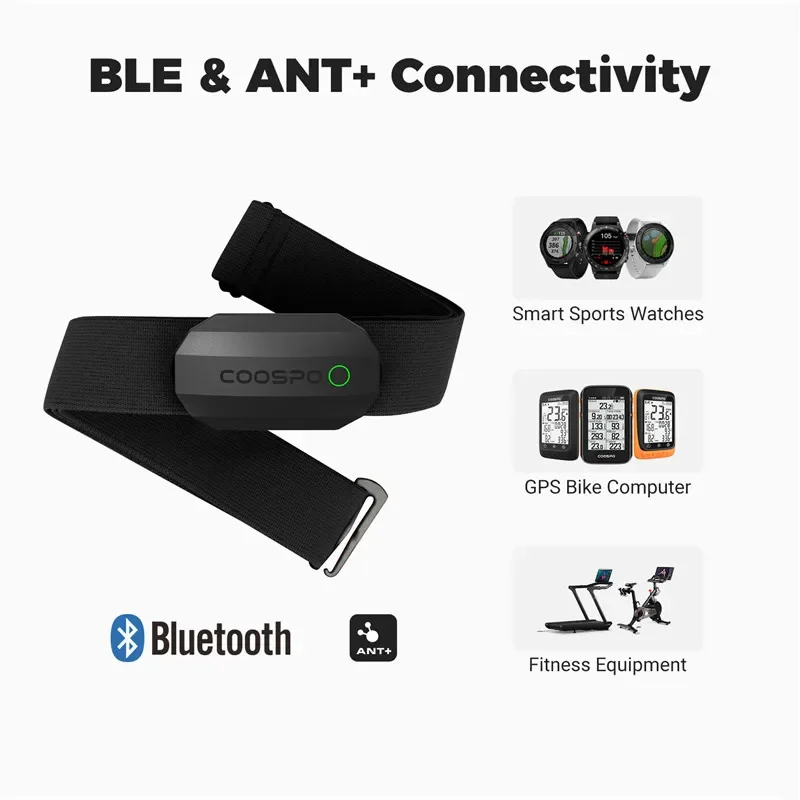 COOSPO H808S Heart Rate Sensor Dual Mode ANT Bluetooth With Chest Strap Cycling Computer for Wahoo Garmin Zwift Sports Monitor