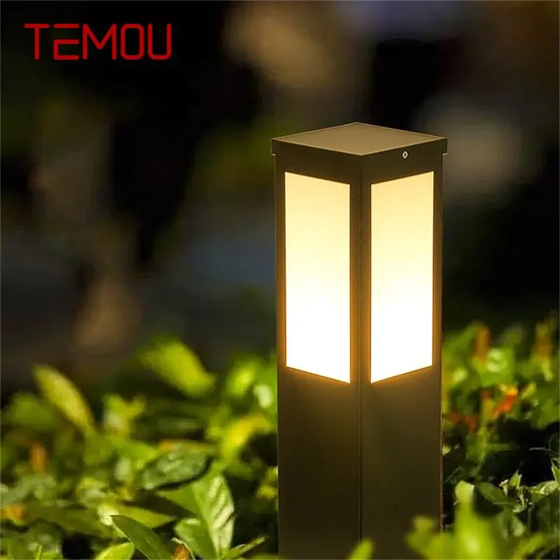 

·TEMOU Solar Lawn Light Outdoor LED Waterproof Modern Garden Lamp Home Decorative For Villa Duplex Park