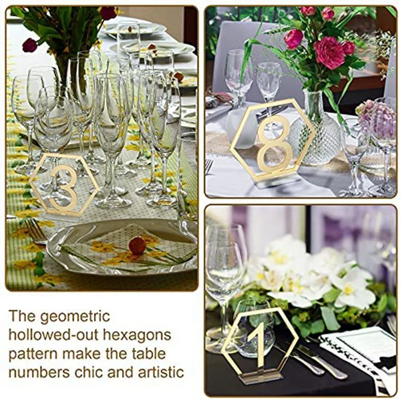 Table Number 1-15 Wedding Acrylic Table Number Bracket Base Suitable For Wedding Party Event Catering Decoration