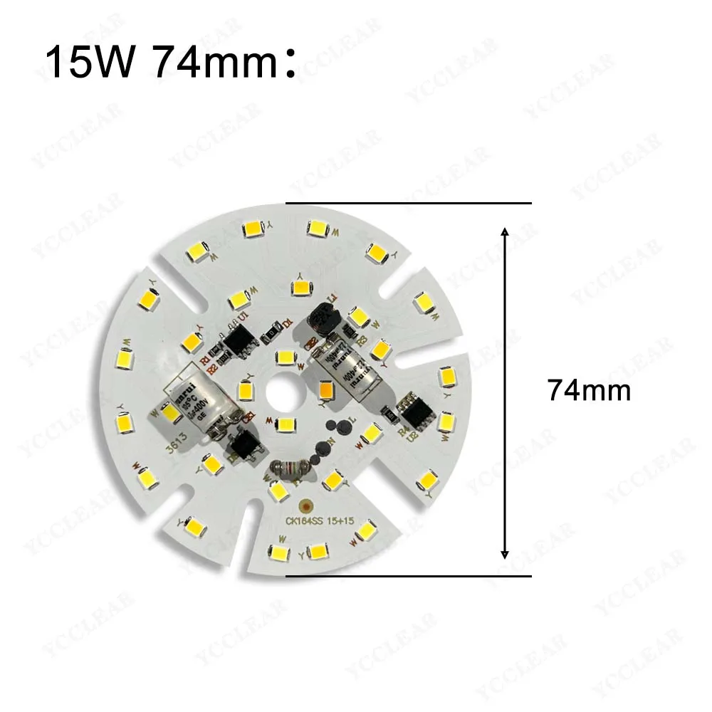 LED DOB Light Board 6W 10W 15W White Warm AC 220V Smart IC Driver-Free PCB Plate SMD 2835 Chips For DIY Downlight Spotlight