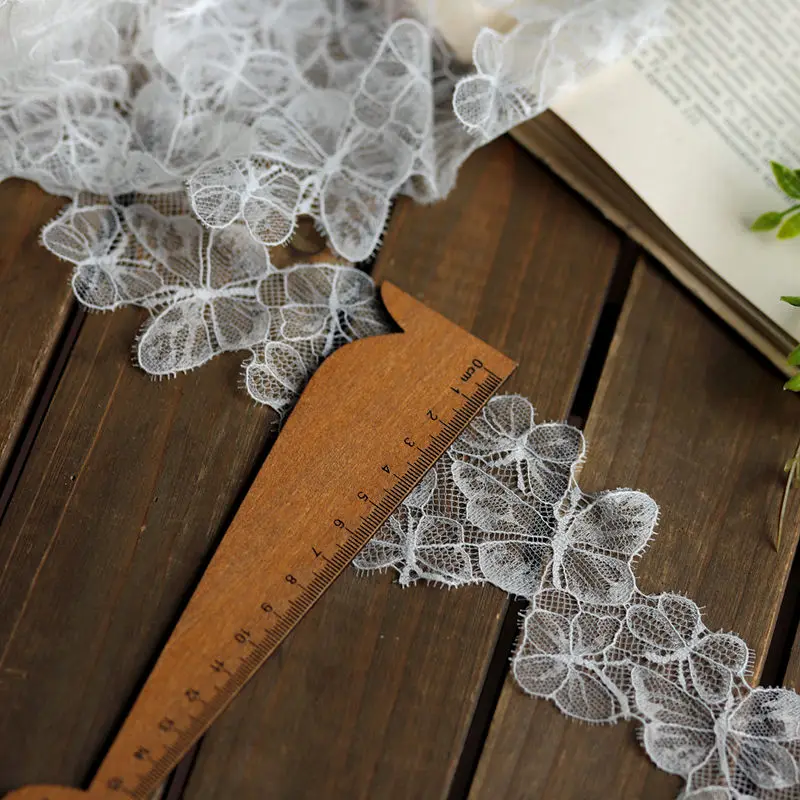 6.5cm wide butterfly Thin elastic lace accessories diy handmade decorative lace material Lace ribbon