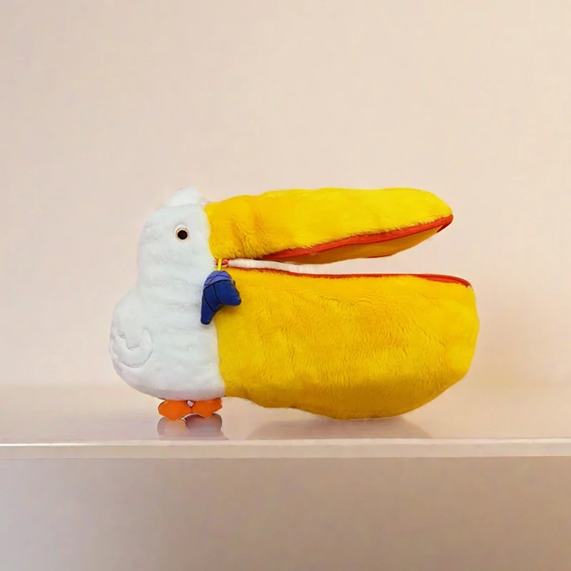 Imagem -04 - Pelican Cute Plush Pencil Cases Maquiagem Bolsa Pen Bolsa Papelaria Storage Zero Wallet Cartoon Pencil Pouch Material Escolar