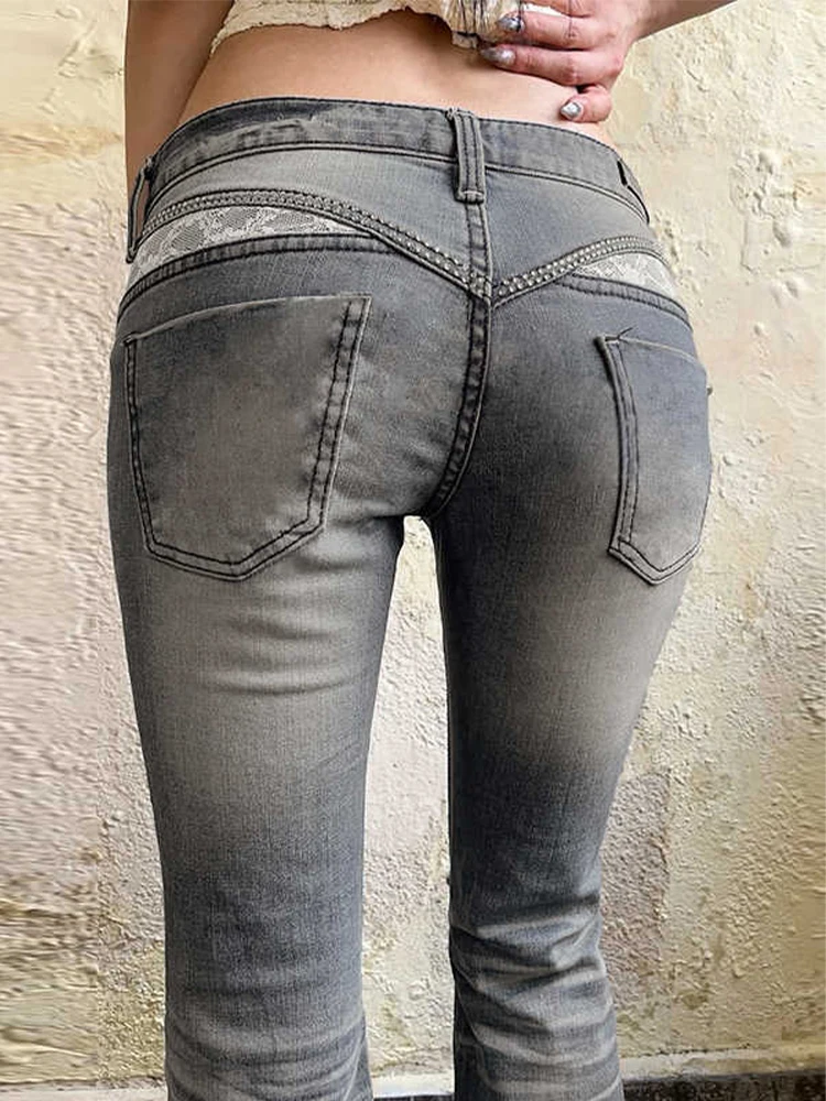 2025 Herfst Winter Vrouwen Amerikaanse Retro Laagbouw Denim Flare Broek 2000 s Abi Y2k Skinny Jean Stretch Bell Bottom Harajuku Nieuwe