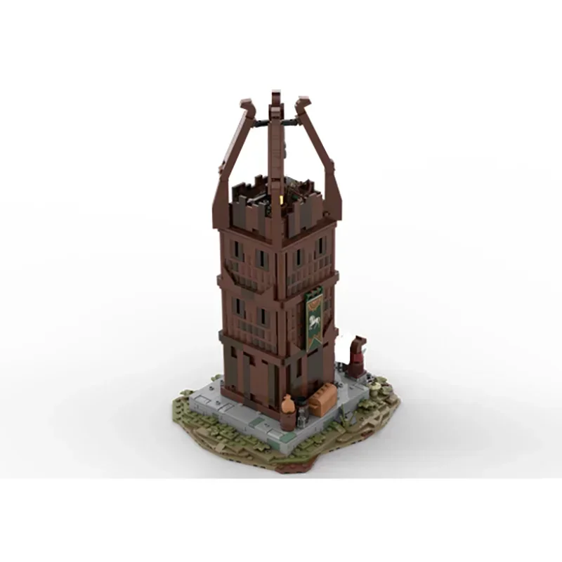 Anéis filme ycmoc blocos de construção rohan torre de vigilância modelo tecnologia tijolos diy os tempos medievais castelo mágico crianças brinquedos