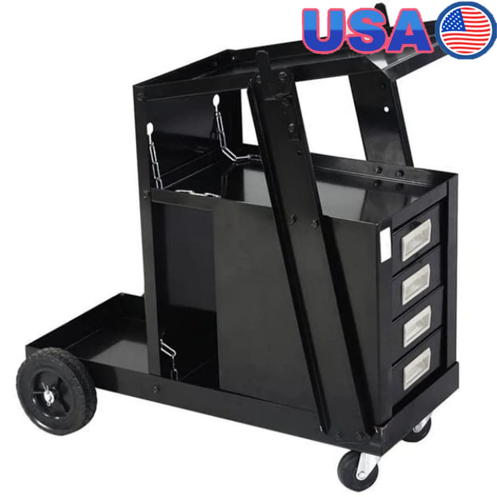 3-Tier Rolling Welding Cart Mig/Tig and Plasma Cutter Welders