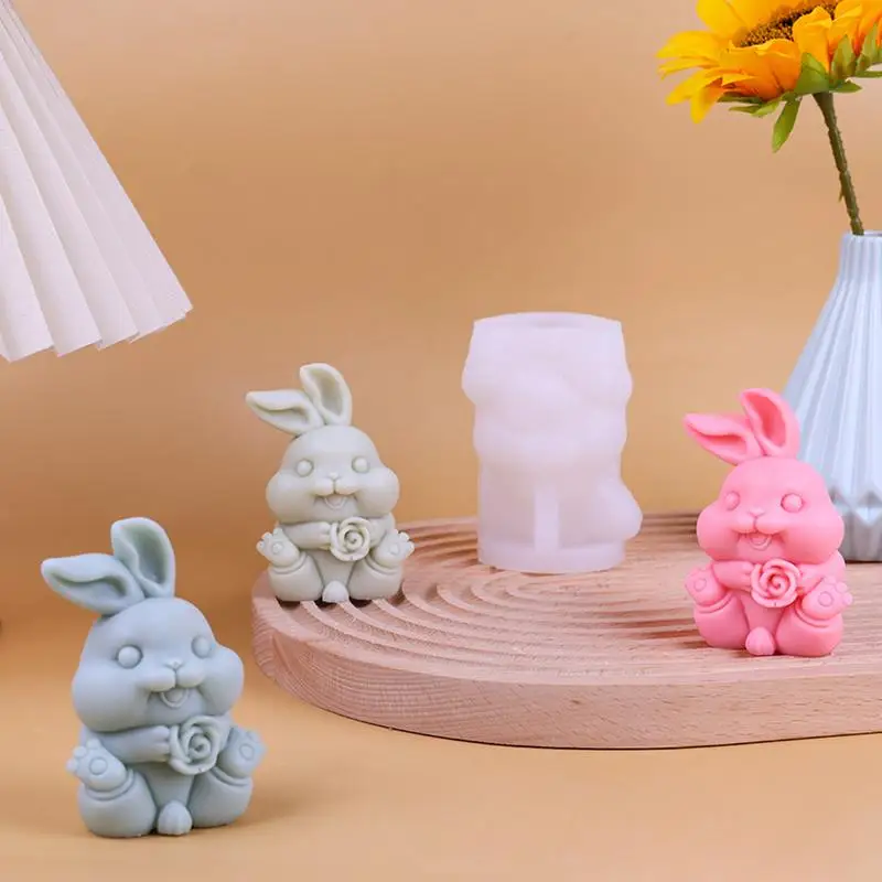 Bunny Candle Mold Aromatherapy decor Easter Baking Mould Resin casting crafts table dining table decoration supplies Home Gifts