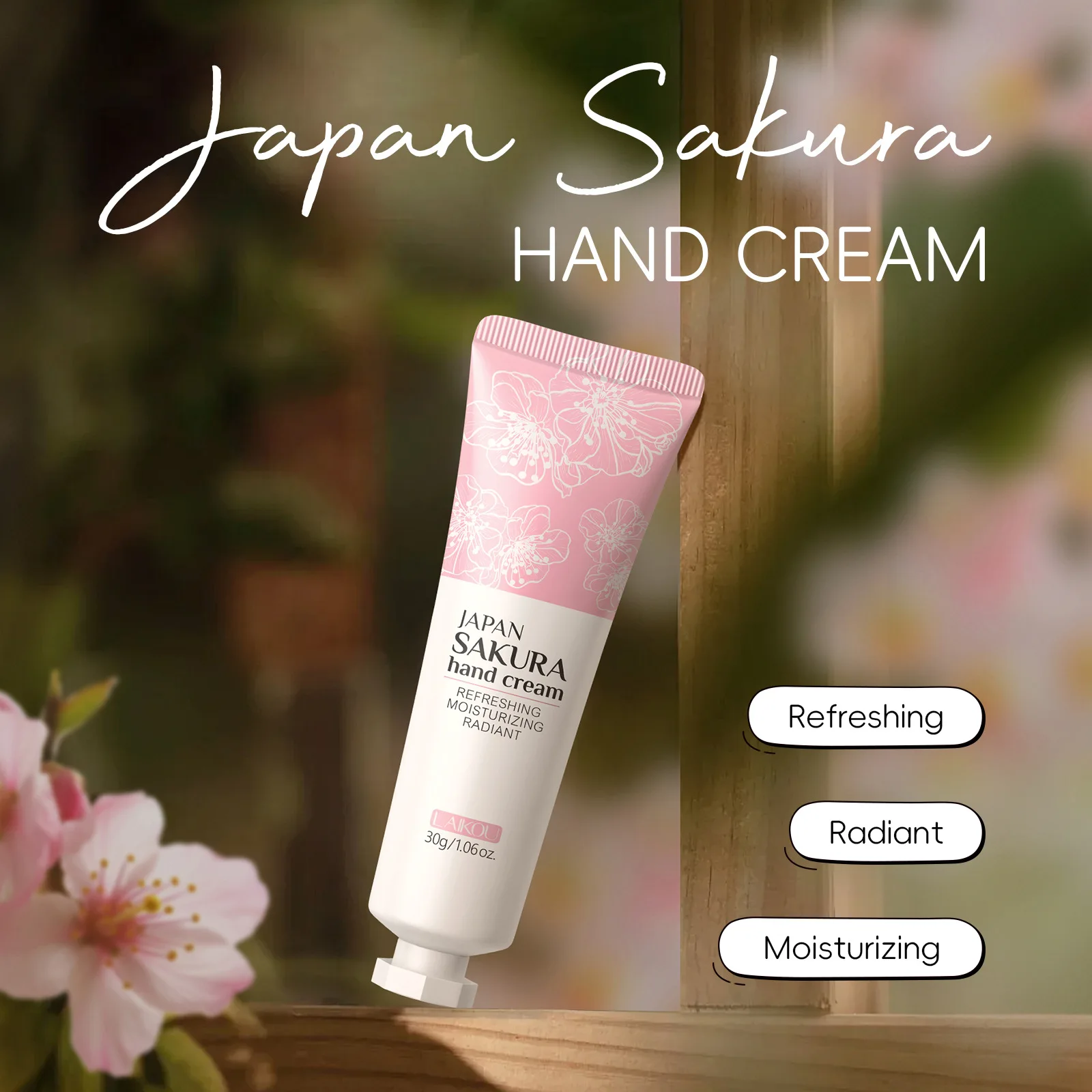 30g Sakura Hand Cream Whitening Wrinkle Removal Anti-crack Moisturizing Fade Fine Lines Skin Care Health Beauty