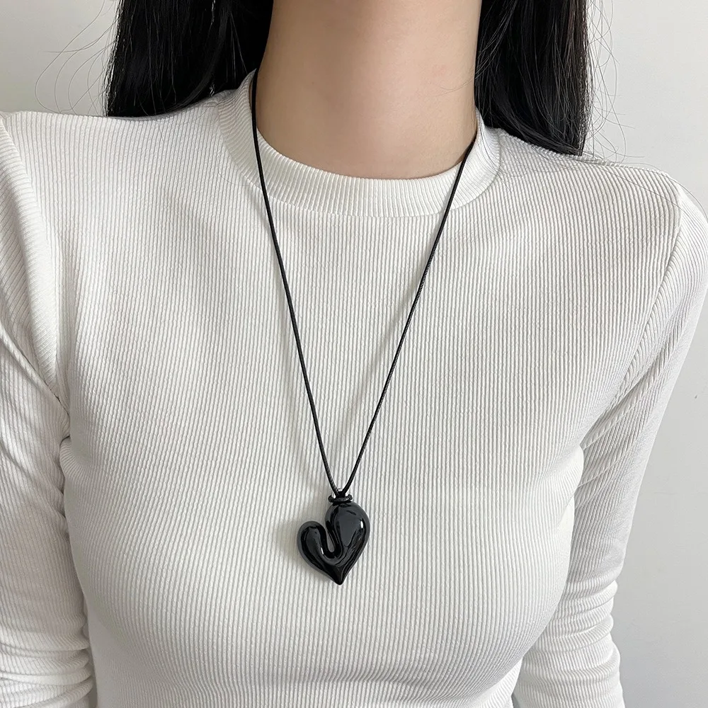 Moda ajustável irregular coração pingente colar originalidade elegante colar uso diário menina camisola acessórios