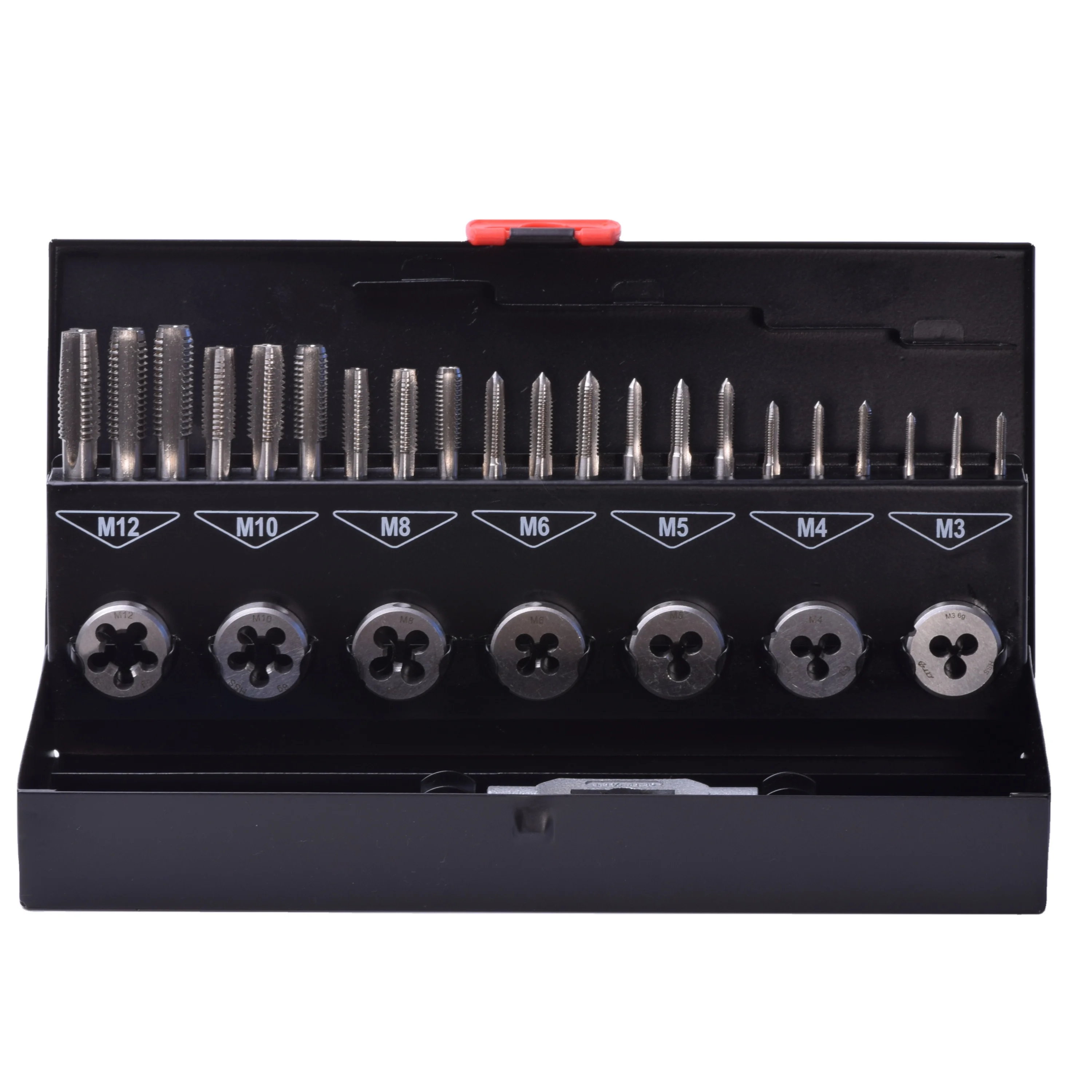 

High Speed Steel (HSS) 1000-Piece DIN352 Metric Hand Taps And DIN223 Dies Sets With Plastic Box For Thread Cutting
