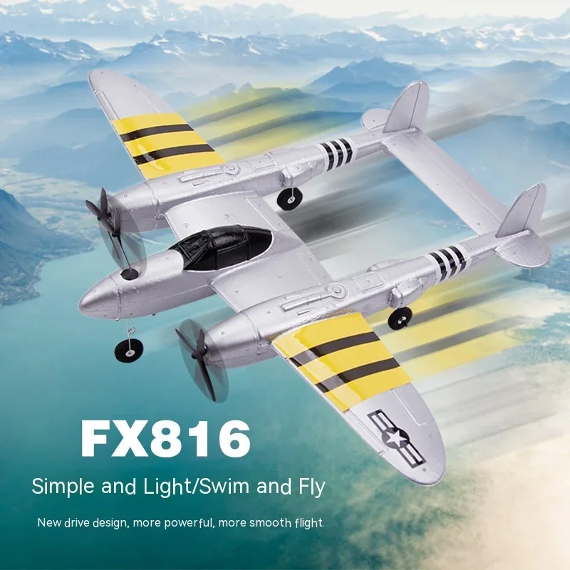 Fx-816 World War Ii Air Force P38 Rc Airplane 2.4ghz 4ch Rc Aircraft Fixed Wing Outdoor Drone For Kid Toys Birthday Gift