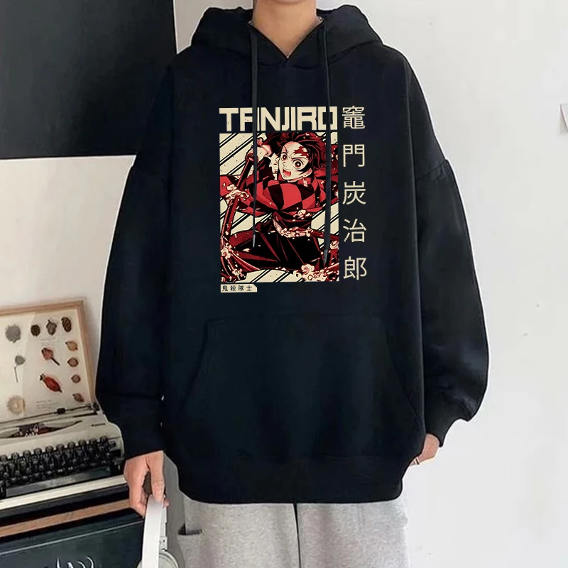 

Autumn And Winter Popular Anime Kamado Tanjirou Printed Hooded Hoodies For Women Men Coat Fashion Plus Size Clothing