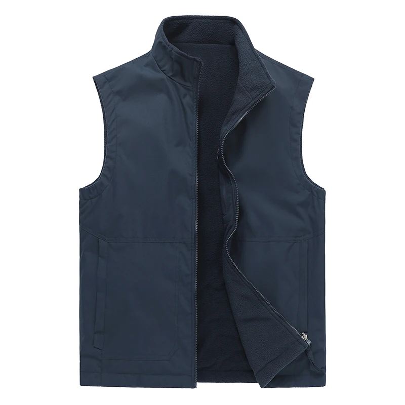Gorasion New Spring Autumn Men's Waistcoat Large Size Simple Versatile Jacket Outdoor Fishing Suit Waistcoat M-8XL Solid Coats