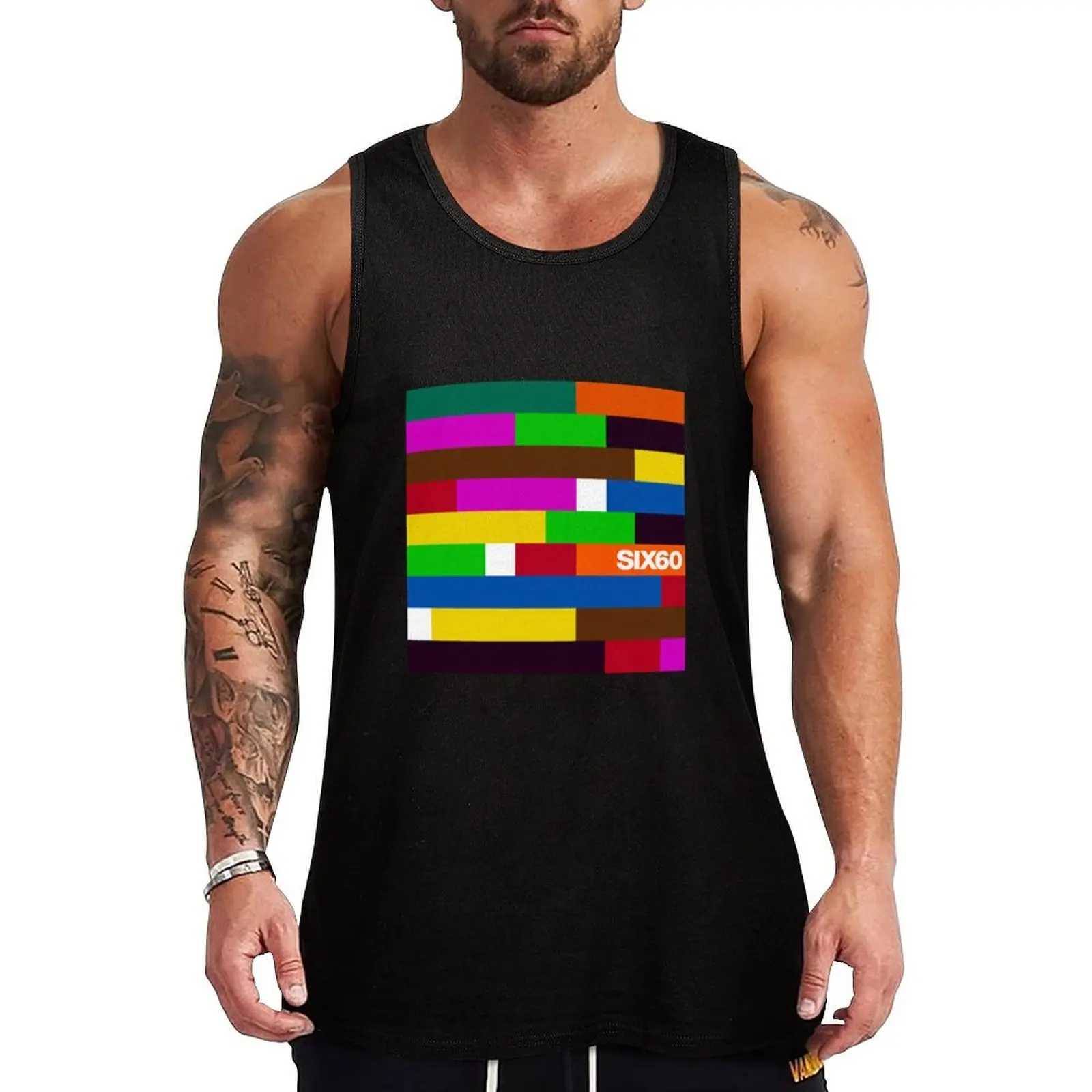 

Six60 Sticker Tank Top mens gym clothes gym clothing summer clothes man 2025