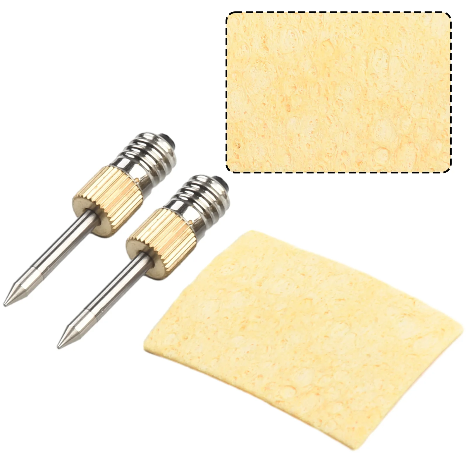 

2pcs E10 Interface Soldering Iron Tip With Sponge Metalworking Tools Welding Tool Accessories For Spot Wire And Drag Welding