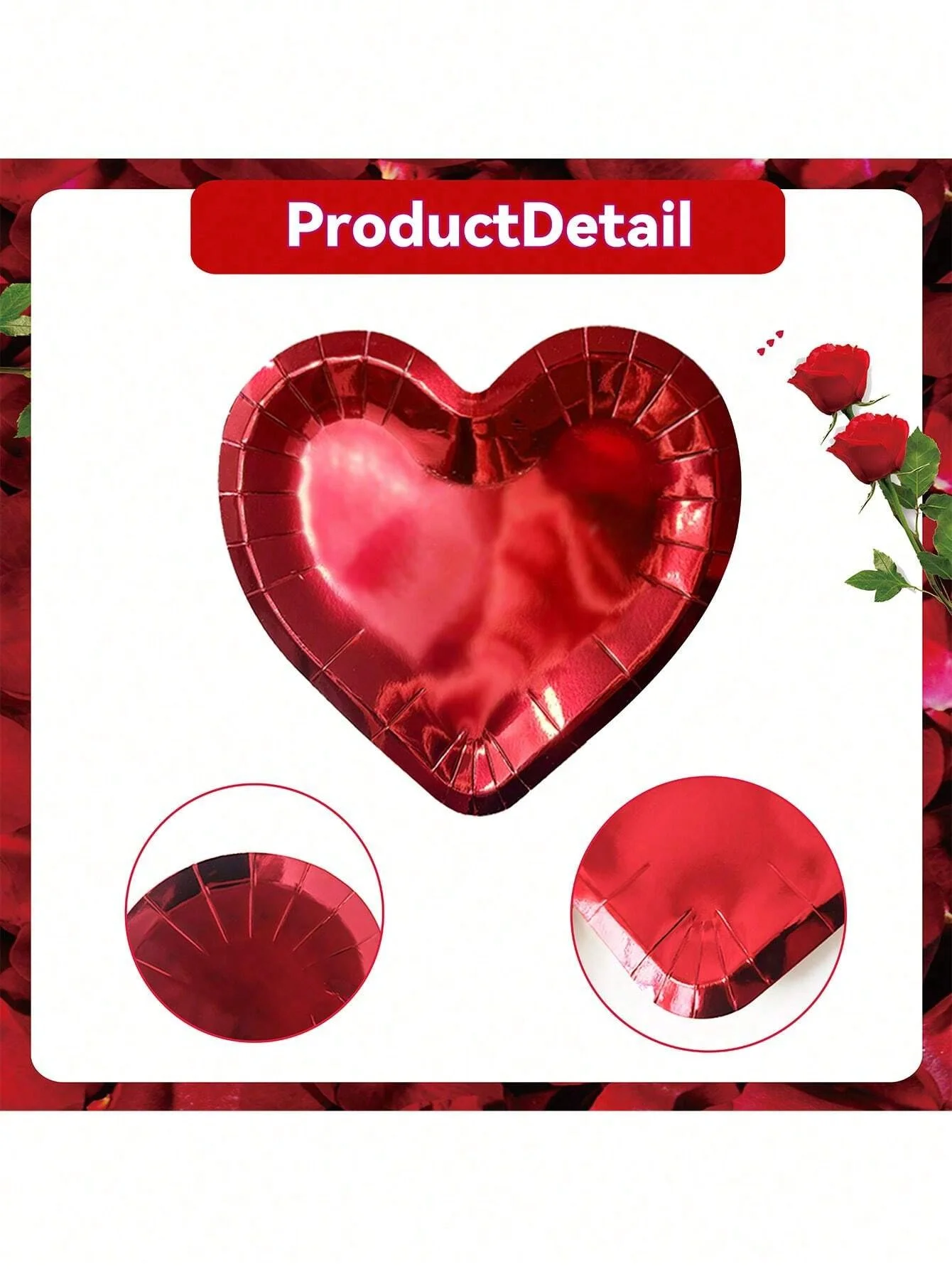 Valentine's Day paper plates, heart-shaped plates, red heart-shaped decorative tableware, Valentine's Day anniversary, birthday,