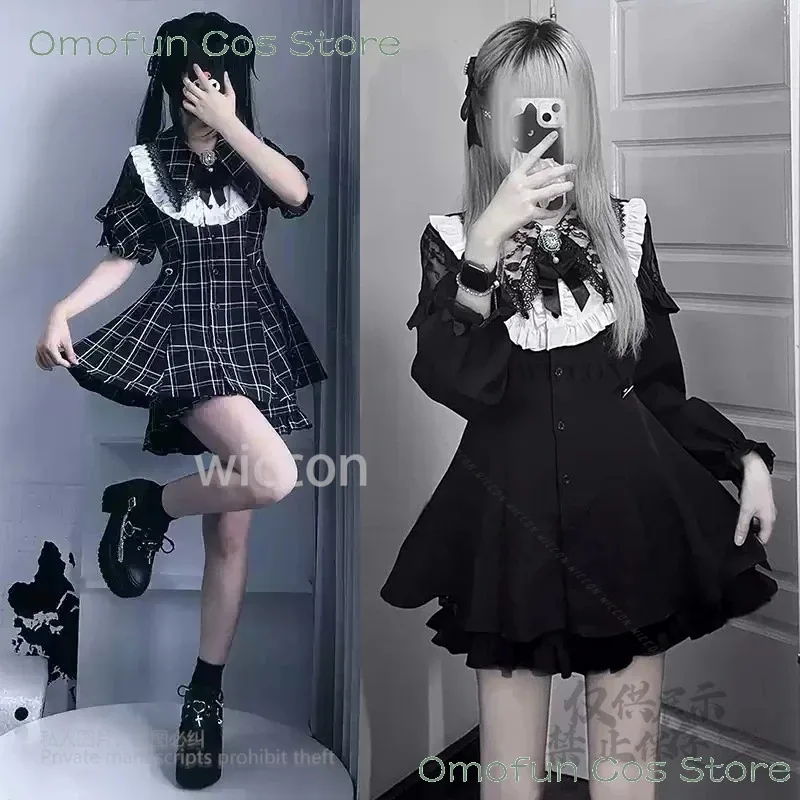 

Anime 2025 Japanese Style Kawaii Y2K Jirai Kei Outfits Lace Lolita Dress Fashion Long Sleeve Bow Blouses Party For Women Customi